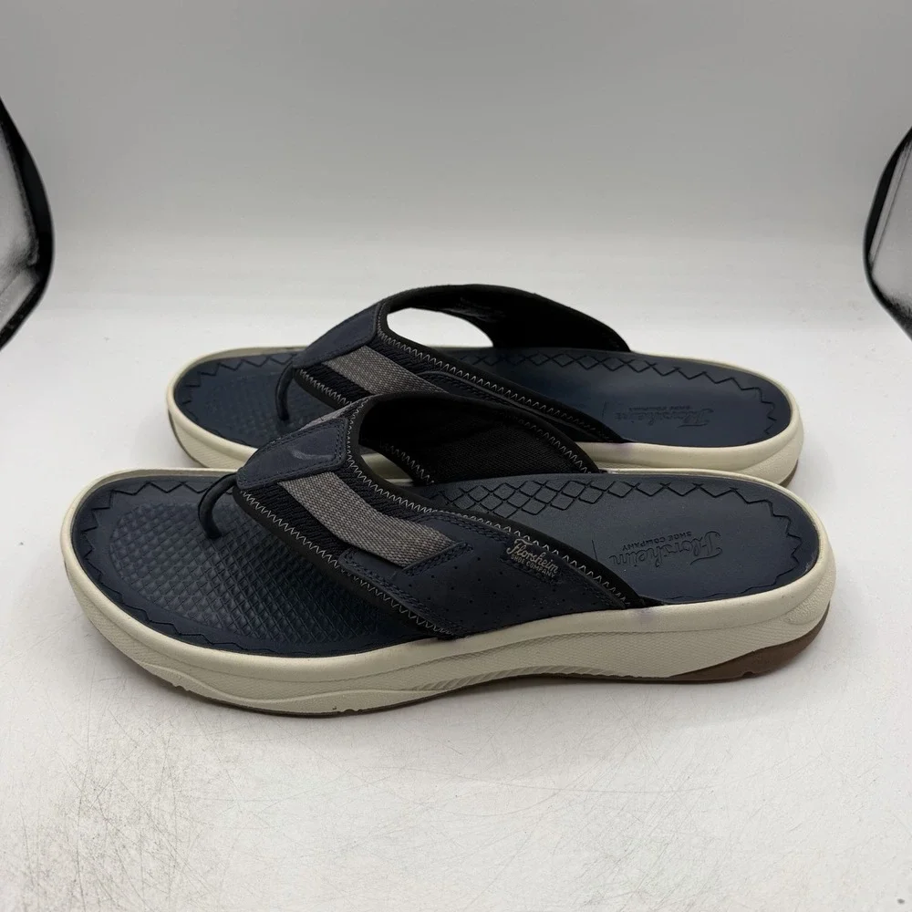 Florsheim Tread Lite Thong Sandals Mens Sz 12 W WIDE Navy Flip Flops 14363-410